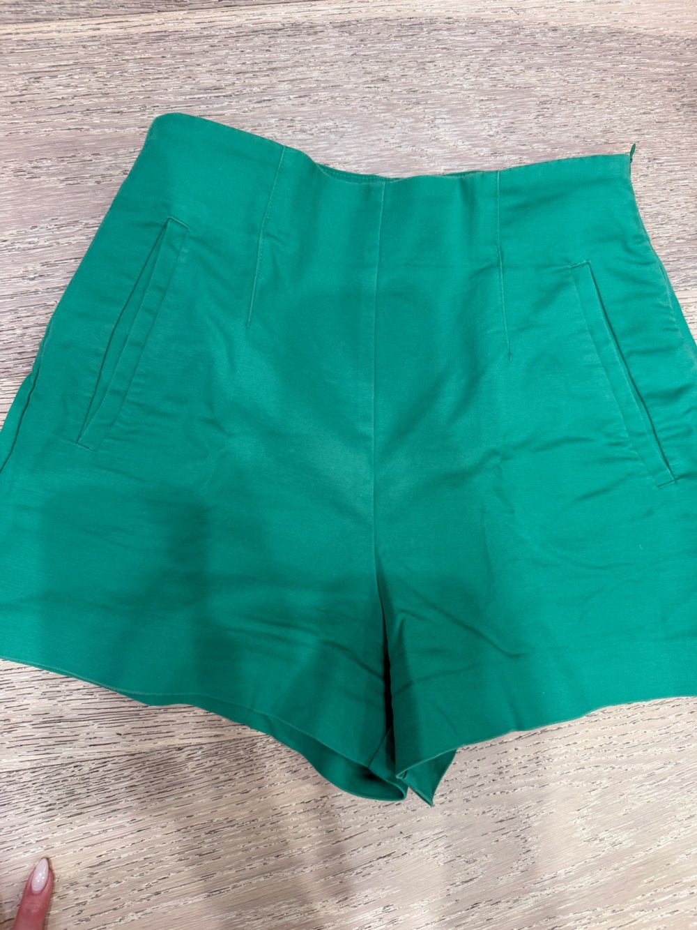 Zara Emerald Green Women's High waisted shorts